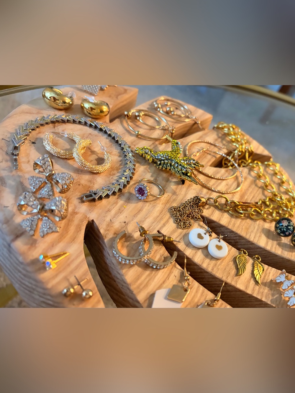 Gold and White Mixed Earrings Collection